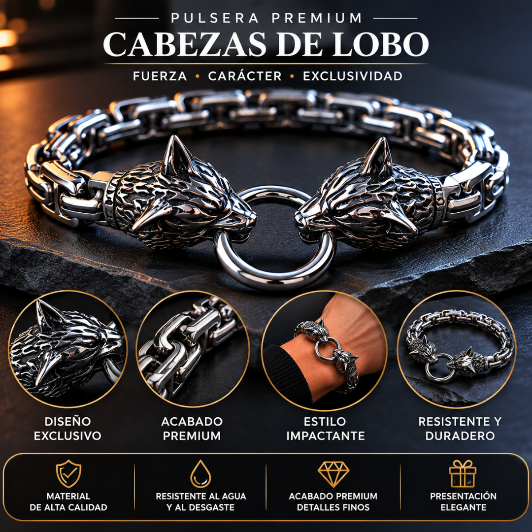 🐺 Pulsera Premium de Lobo